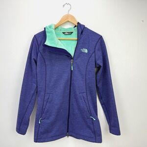 The North Face Womens Hardlee Raschel Knit Parka Jacket Purple Sz M Fleece Lined
